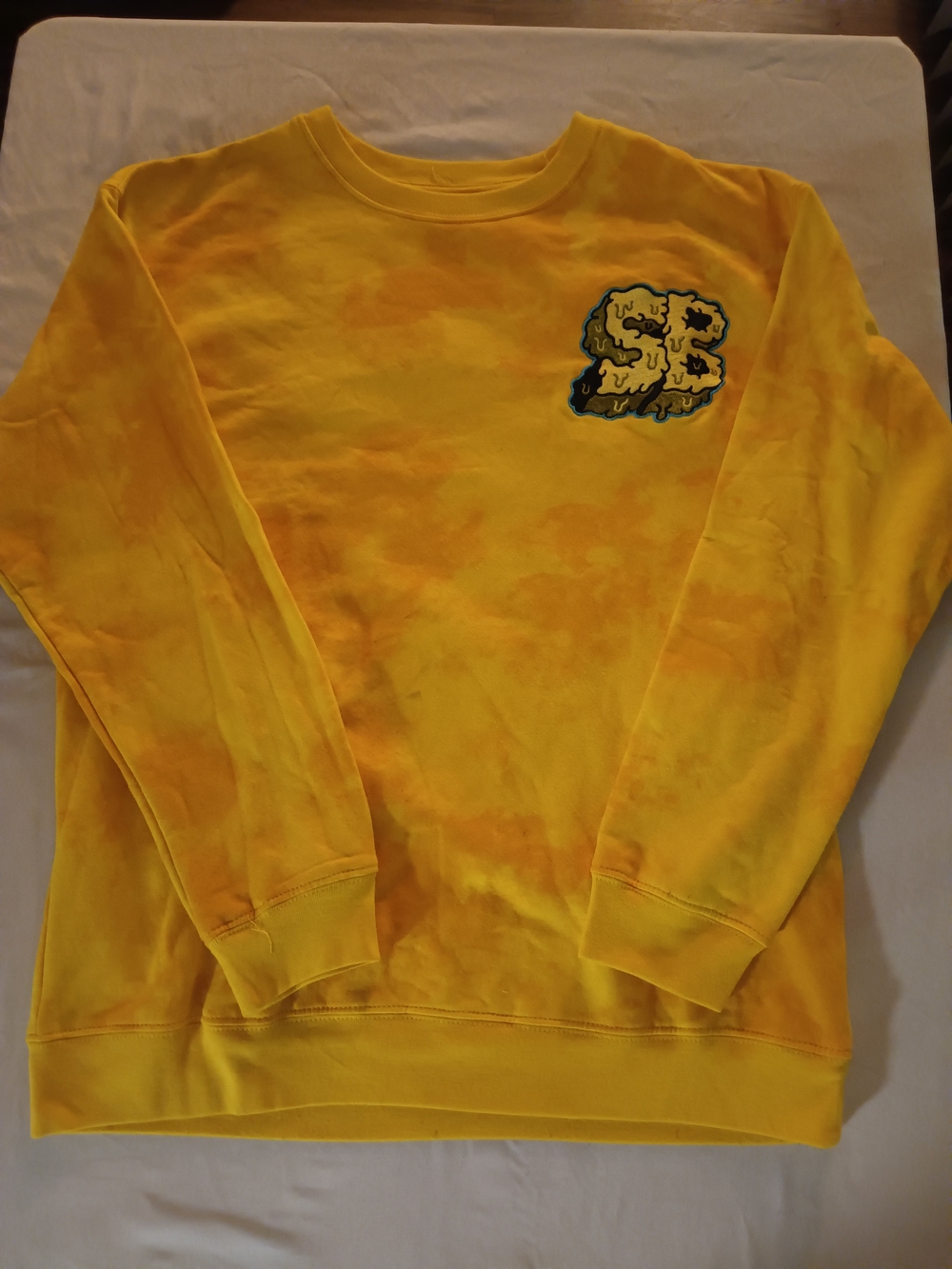 Nickelodeon Yellow Tie-Dye Crewneck with SB Patch